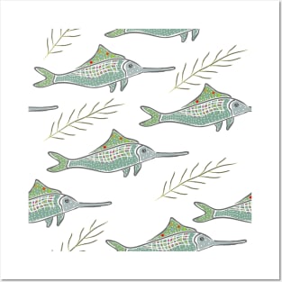 Swordfish Pattern Posters and Art